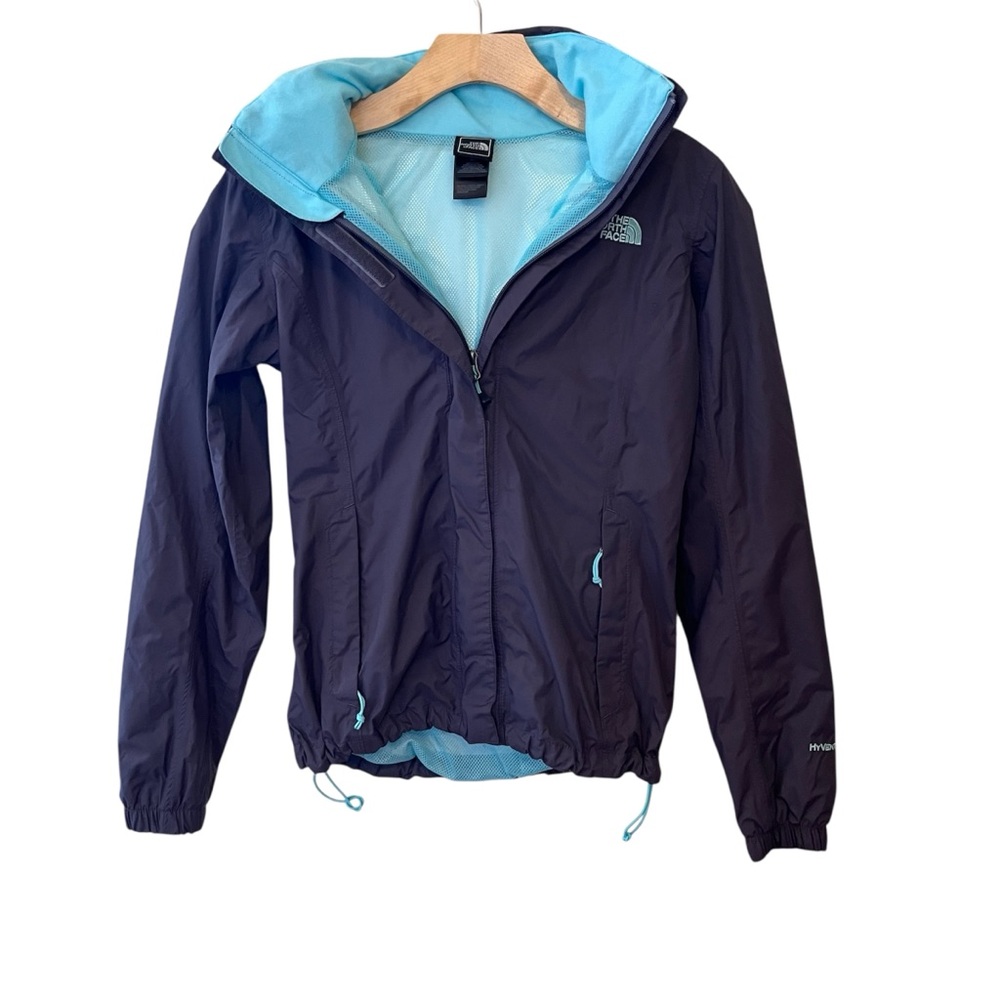 The North Face Resolve Women's Waterproof Jacket Black/Kokomo Green Hood Small